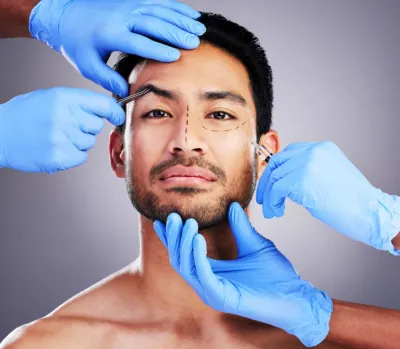 Male cosmetic surgery consultation at Elegance Men's Health Clinic in Surat