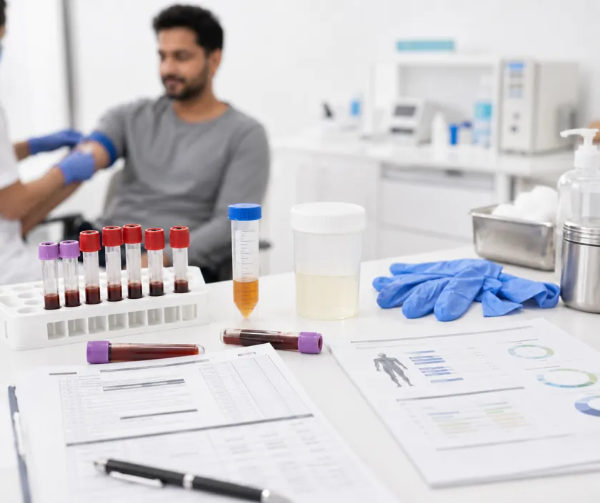 Laboratory testing for male fertility at Elegance Men's Health Clinic in Surat